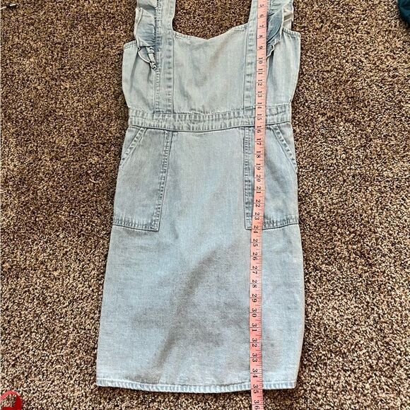 JAPNA Denim Chambray Ruffle Smocked Sheath Dress - Picture 8 of 9